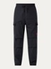 Garlo233 tapered fit cargobroek met logo - Zwart