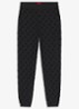 High waist tapered fit joggingbroek met logoborduring - Zwart
