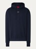 Hoodie van katoenen sweatstof met logoprint - Donkerblauw
