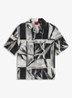 Oversized fit overhemd met grafische print - Zwart