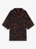 Oversized overshirt met grafische print - Zwart