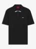 Polo van katoenpiqué met contrastlogo - Black-001 / Zwart