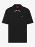 Polo van katoenpiqué met contrastlogo - Black-001 / Zwart