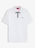 Polo van katoenpiqué met contrastlogo - White-100 / Wit