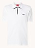Polo van katoenpiqué met contrastlogo - White-100 / Wit