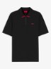 Polo van katoenpiqué met contrastlogo - Black-002 / Zwart