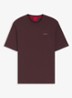Pyjamashirt met wafelstructuur en logostiksel - Open Brown-249 / Bruin