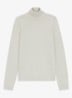 Regular-fit trui van scheerwol met col - Creme