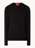 San Cedric fijngebreide pullover van wol  - Zwart