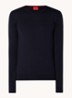 San Cedric fijngebreide pullover van wol  - Blauw