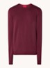 San Cedric fijngebreide pullover van wol  - Bordeauxrood