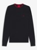 San Cudo fijngebreide pullover met logoborduring - Donkerblauw