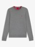 San Cudo fijngebreide pullover met logoborduring - Grijs