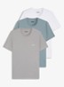 Set van drie katoenen T-shirts in meerdere kleuren met logoprint - Staalblauw
