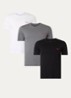 Set van drie katoenen T-shirts in meerdere kleuren met logoprint - Open Miscellaneous-983 / Wit