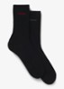 Set van twee paar logosokken in standaardlengte van een katoenmix - Black-001 / Zwart