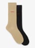 Set van twee paar sokken met normale lengte en logo - Medium Beige-269 / Beige
