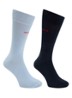 Set van twee paar sokken met normale lengte en logo - Blauw