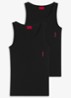 Singlet van katoen met logo in 2-pack - Zwart