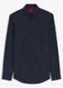 Slim-fit overhemd van katoen met gespreide kraag - Donkerblauw