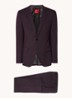 Slim-fit pak van een wolmix met hoogwaardige stretch - Aubergine