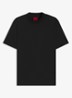 Slim-fit T-shirt van stretchkatoen met opstaande kraag - Zwart