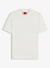 Slim-fit T-shirt van stretchkatoen met opstaande kraag - Creme