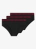 Slip met logoband in 3-pack - Zwart