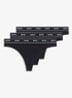 String met logoband in 3-pack - Zwart