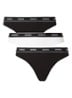 String met logoband in 3-pack - Diepzwart