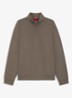 Sweatshirt van katoenen badstof met logo en ritskraag - Middengrijs
