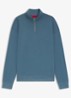 Sweatshirt van katoenen badstof met logo en ritskraag - Staalblauw
