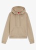 Sweatvest met logoborduring en capuchon - Lichtbruin