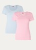 T-shirt met logo in 2-pack - Roze