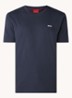 T-shirt van katoenen jersey met logoprint - Donkerblauw