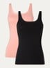 Tanktop met logo in 2-pack - Zalmroze