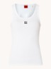 Tanktop met ribstructuur - White-100 / Wit