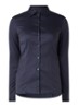 The Fitted Shirt blouse met stretch - Donkerblauw