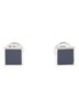 Vierkante manchetknopen met kern van email en logo - Blauw