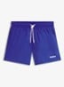 Volledig gevoerde zwemshort met contrastlogo - Staalblauw
