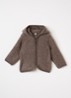 Jack van merino wol met capuchon - Bruin