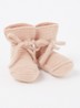 Booties gebreide babyslofjes van wol - Zalmroze