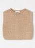Harvey grofgebreide spencer van merino wol - Camel