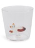 Lying White Cat with Amber Tail waterglas 35 cl - Roodbruin