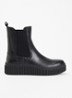 Calira05 chelsea boot van leer - Zwart