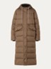 Longline puffer jack met capuchon - Bruin