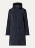 Longline regenjas met klepzakken - Donkerblauw