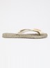 Slipper met glitter en applicatie - Donkerbeige