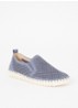 Tulip slip-on met cut-out detail - Staalblauw