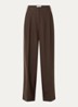 Helis high waist wide leg pantalon met persplooi - Donkerbruin
